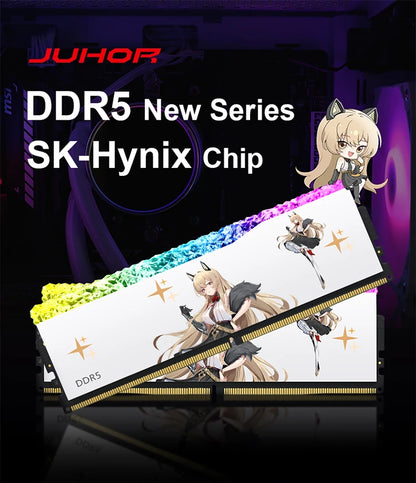 JUHOR DDR5 RGB Gaming Memory – 16GB 6800MHz RAM for Desktop PC