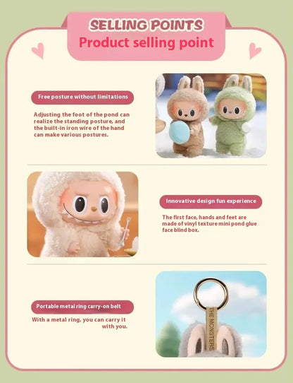 Authentic Labubu Heartbeat Macaron Face Series Blind Box – Handmade Mystery Model Toy, Surprise Gift Collectible