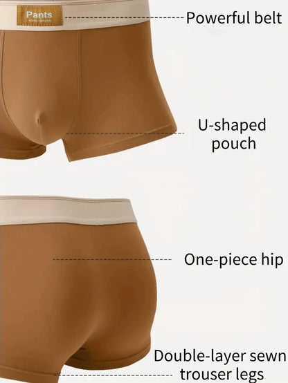 3PCS Men’s Cotton Boxer Shorts – Breathable U-Convex Comfortable Underwear Set for Daily Wear & Sports Trunks