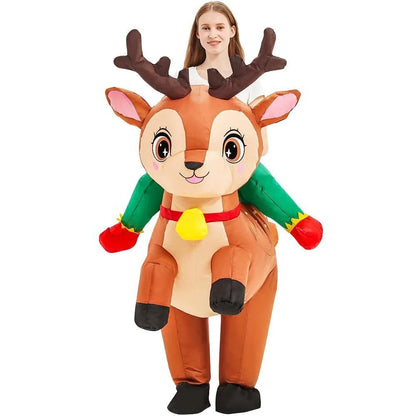 Elk Inflatable Costume for Adults – Cute Cycling Cosplay Party Walking Prop Outfit