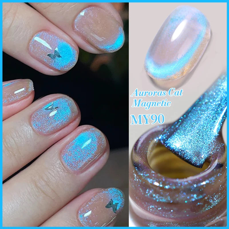 BORN PRETTY Cat Magnetic Gel Nail Polish 117 Colors 10ml Full Coverage Semi-Permanent Soak-Off Nail Varnish for Salon Manicure Glitter Cat Eye Nails