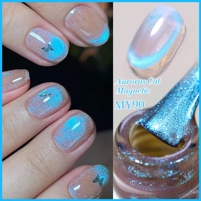 BORN PRETTY Cat Magnetic Gel Nail Polish 117 Colors 10ml Full Coverage Semi-Permanent Soak-Off Nail Varnish for Salon Manicure Glitter Cat Eye Nails