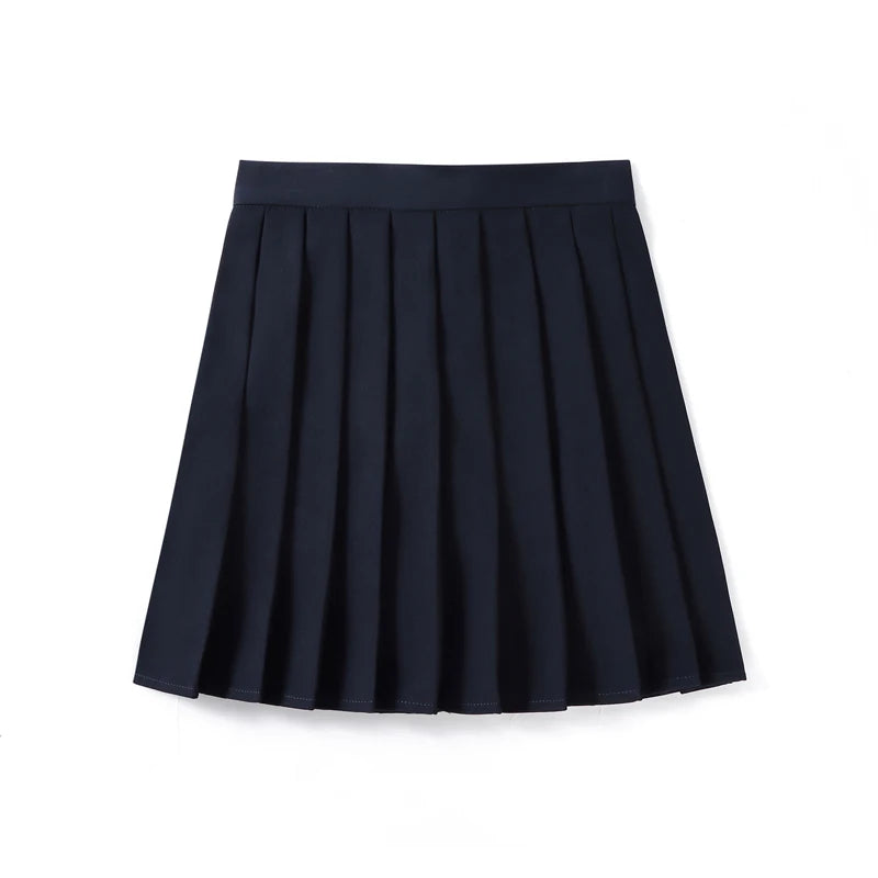 Women’s High Waist A-Line Skirt – Summer Harajuku Style Black Mini Pleated School Girl Uniform