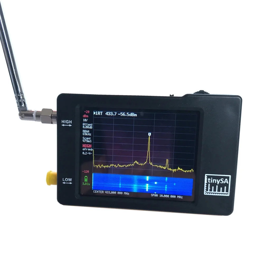 Original Hugen TinySA Spectrum Analyzer – 2.8-Inch Display, 100kHz to 960MHz Handheld with ESD Protection