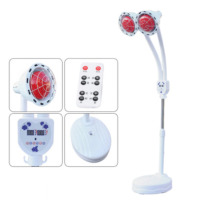 275W Dual-Head Infrared Heat Lamp – Electric Baking Lamp with 360° Adjustable Temperature & Remote Control