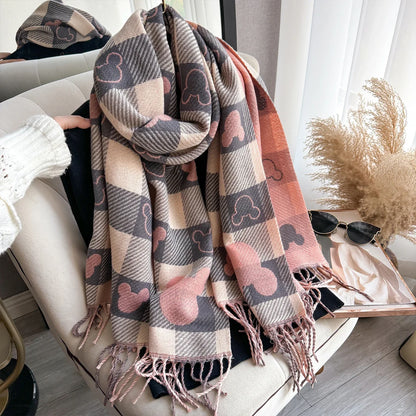 Women’s Luxury Winter Scarf - Thick Warm Cashmere-Style Shawl Wrap with Long Tassels
