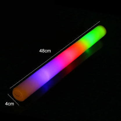 10/20PCS White LED Foam Sticks – 48cm Light-Up Glow Batons with 3 Flashing Modes for Party & Glow-in-the-Dark Events
