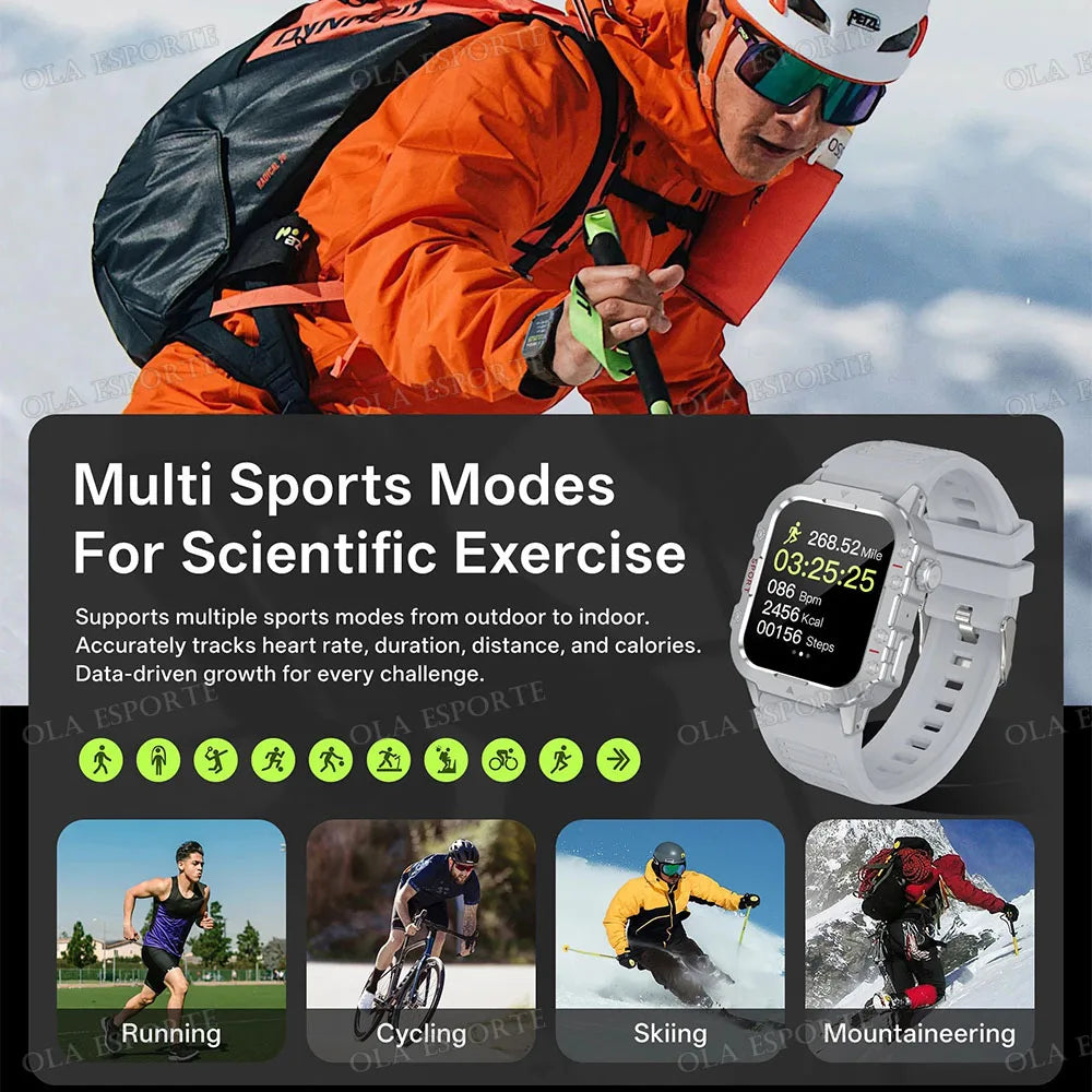 Military Smart Watch HT30 - Outdoor Sports Fitness Tracker with GPS & Bluetooth Calls