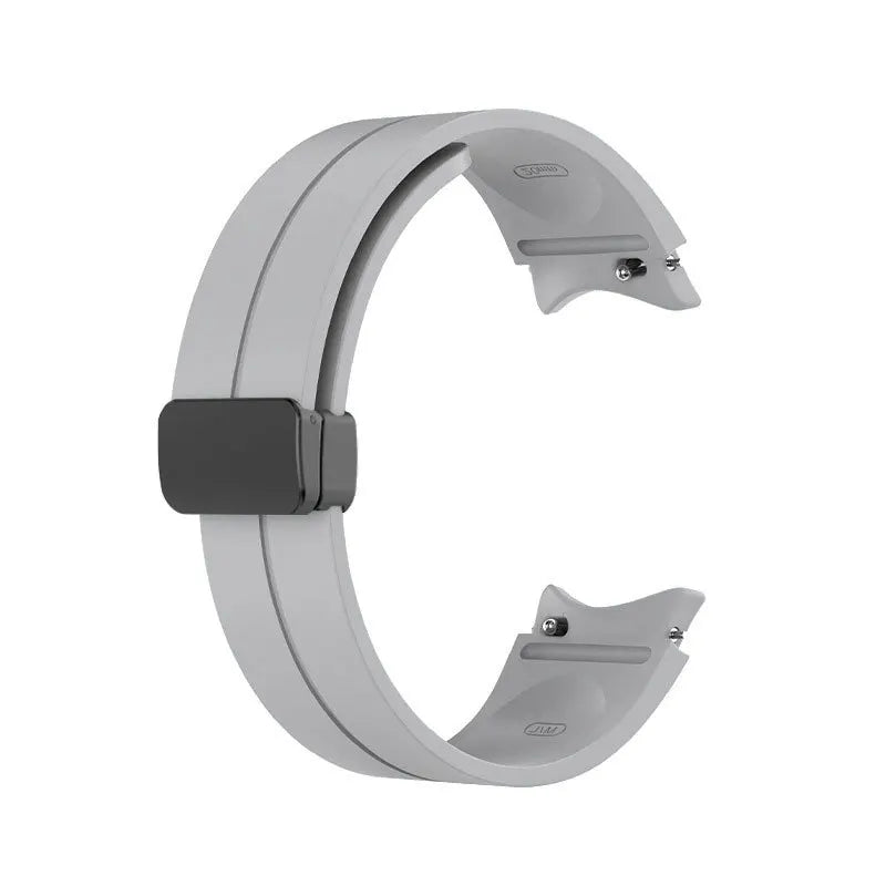 Samsung Galaxy Watch Magnetic Buckle Silicone Strap - Replacement Band for Watch 7/6/5 Pro/5/4 and Classic Models 40mm–47mm