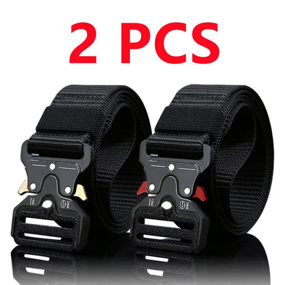2PCS Men's Tactical Belts – Durable Adjustable Outdoor Hunting & Sports Belt