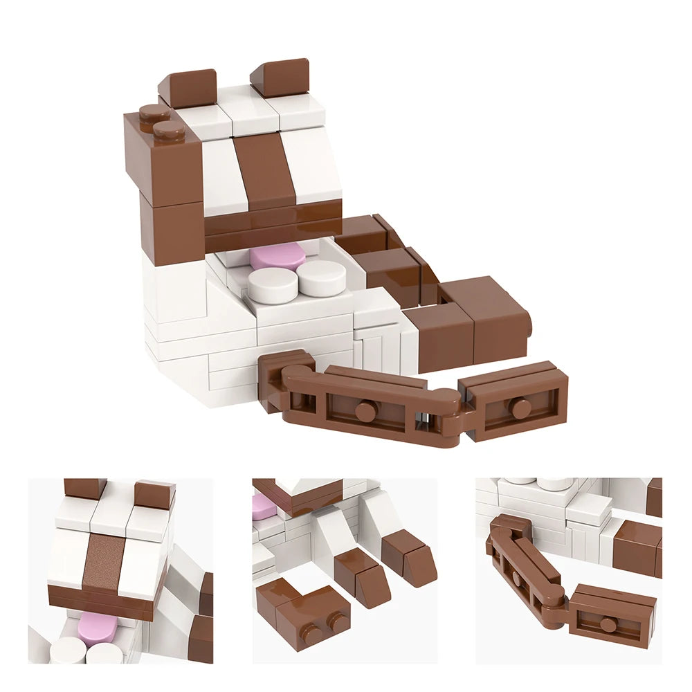 MOOXI Animal Series 62PCS MOC Cat Figures – DIY Building Blocks Educational Toys for Kids, Birthday Gift MOC3042-3045