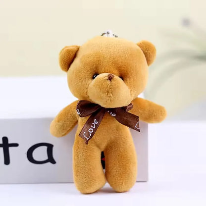 10pcs Mini Bear Plush Keychain — Soft Stuffed Doll Bag Pendant, Cute Toy for Wedding Decoration & Birthday Gift