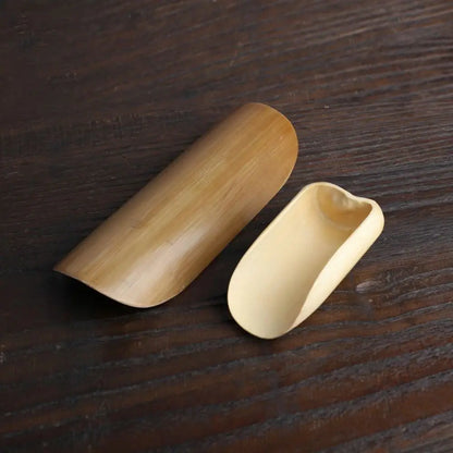 Japanese-Style Natural Bamboo Rattan Tea Scoop – Tea Shovel, Leaves Chooser, Honey & Coffee Spoon, High-Quality Holder