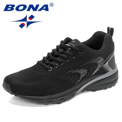 BONA Men's Outdoor Walking Sneakers — Lace-Up Athletic & Running Shoes, Comfortable Popular Style