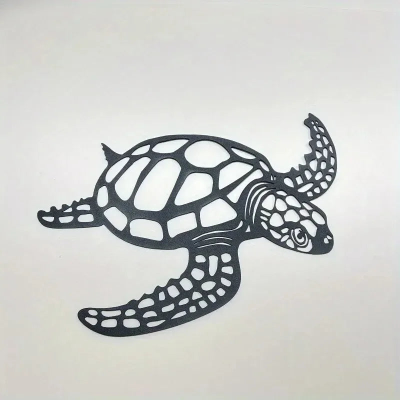 Metal Sea Turtle Wall Art – Beach-Themed Ornament for Indoor Living Room Decor & Wall Hanging