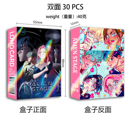 Alien Stage Anime Photo Card Set - 30PCS LOMO Cards & Mini Stickers for Collectors and Fans