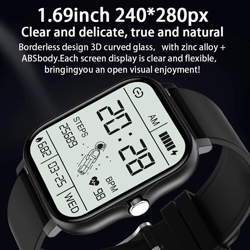 2024 New Bluetooth Smart Watch - 1.69" Full Touch Screen, Dial and Call, Fitness Tracker, IP67 Waterproof, for Men and Women