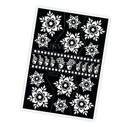 Reusable Henna Stencil Templates for Hand & Body – Floral Tattoo Stencils for Women, Weddings & Festivals Body Art Makeup Tools