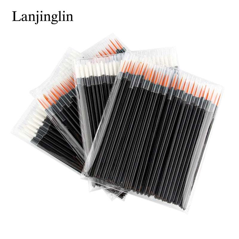 50Pcs Disposable Eyeliner Makeup Brushes - Eye Shadow & Eyeliner Wands for Lash Extensions and Beauty Tools