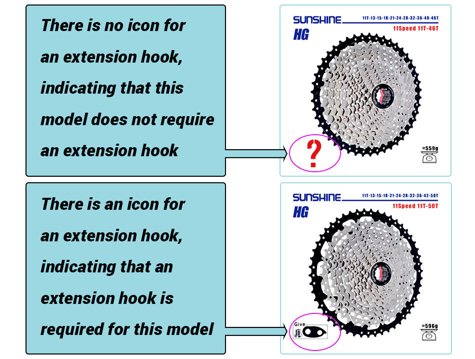 SUNSHINE Bicycle Cassette 8-12 Speed Freewheel - 32T to 52T Sprocket for Shimano/SRAM HG Flywheel