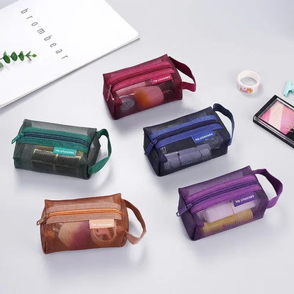 Dark Series Vintage Nylon Mesh Coin Purse – Large Capacity Key, Lipstick, Earphone & Card Organizer Pouch