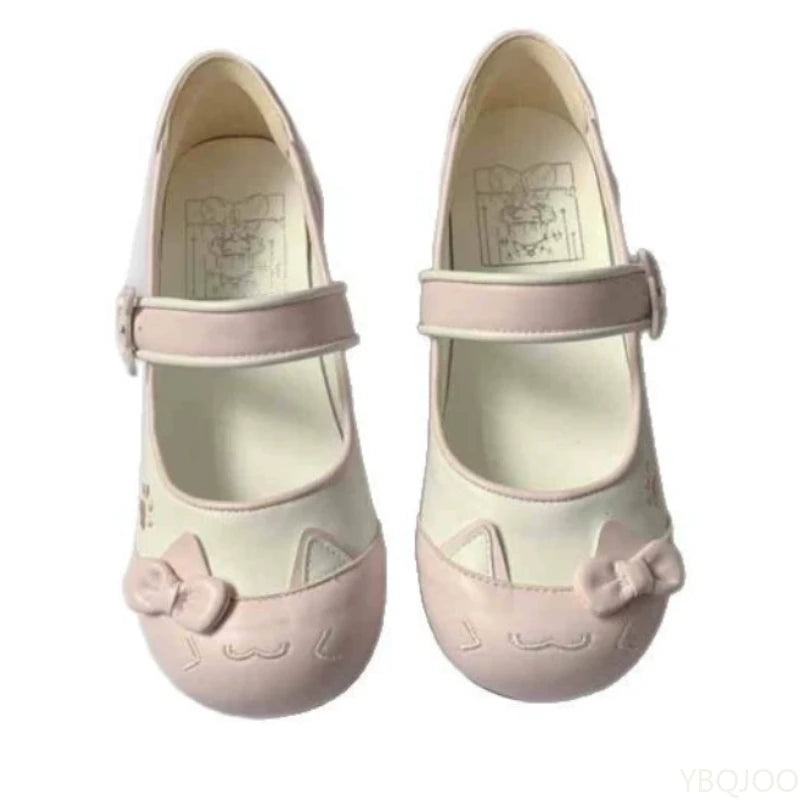 Spring Autumn Confused Kitten Round Head Shoes – Cute, Comfortable Low-Follow Women’s Flats