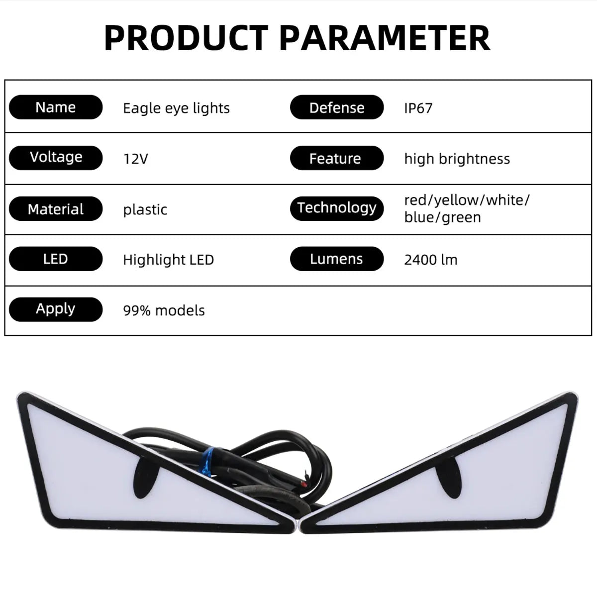 Universal Car LED Devil Eyes Lights - Demon Eye Headlight & Mini Turn Signal Tail Lamp for Cars and Motorcycles