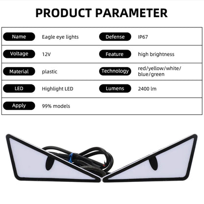 Universal Car LED Devil Eyes Lights - Demon Eye Headlight & Mini Turn Signal Tail Lamp for Cars and Motorcycles