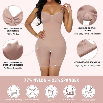 Women’s Colombian Full Body Shapewear - Seamless Compression Corset Butt Lifter Bodysuit with Tummy Control & Push Up Support
