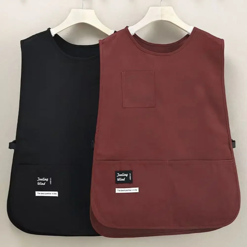 Waterproof Nylon Vest Apron - Breathable, Stain-Resistant Sleeved Kitchen Apron for Cooking, Cleaning & Household Tasks