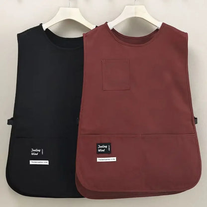 Waterproof Nylon Vest Apron - Breathable, Stain-Resistant Sleeved Kitchen Apron for Cooking, Cleaning & Household Tasks