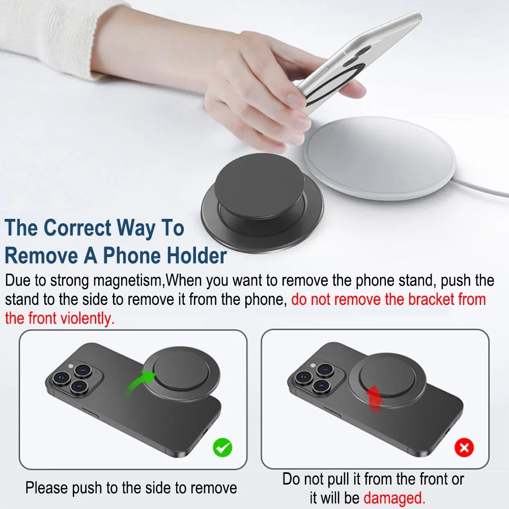 Popped Magnetic Foldable Phone Grip - N52 Magnetic Ring Holder and Expandable Stand for iPhone 17, 16, 15, 14, and 13