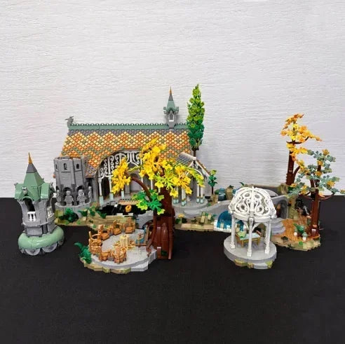 Rivendell Street View Building Blocks Set - 6167pcs Film Series Model, Compatible with 10316 Style Bricks, Ideal Gift for Kids