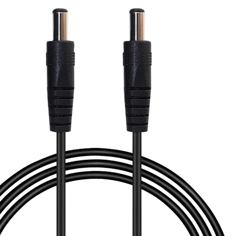 DC Male to Male Power Adapter Cable - 5.5x2.1mm & 5.5x2.5mm Round Connector Extension Cord for DC Devices
