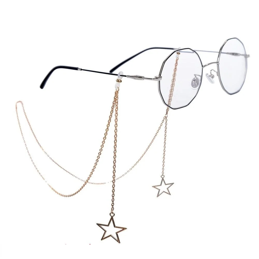Women Pearl Star Eyeglass Chain - Fashion Beaded Sunglasses Holder Neck Strap For Reading Glasses