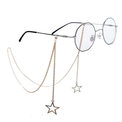 Women Pearl Star Eyeglass Chain - Fashion Beaded Sunglasses Holder Neck Strap For Reading Glasses