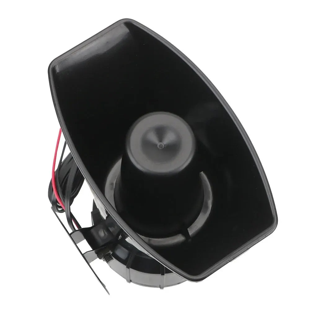100W Car Warning Alarm System - 12V Emergency Amplifier with Police Siren, Air Horn, Megaphone, and Loud Car Horn for PA System