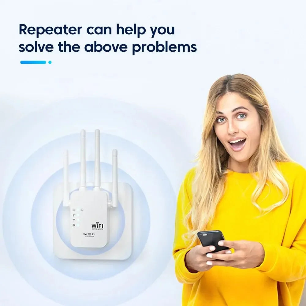 WALRAM 300Mbps Wireless WiFi Repeater – 2.4G 802.11N Long-Range WiFi Extender & Signal Booster Router