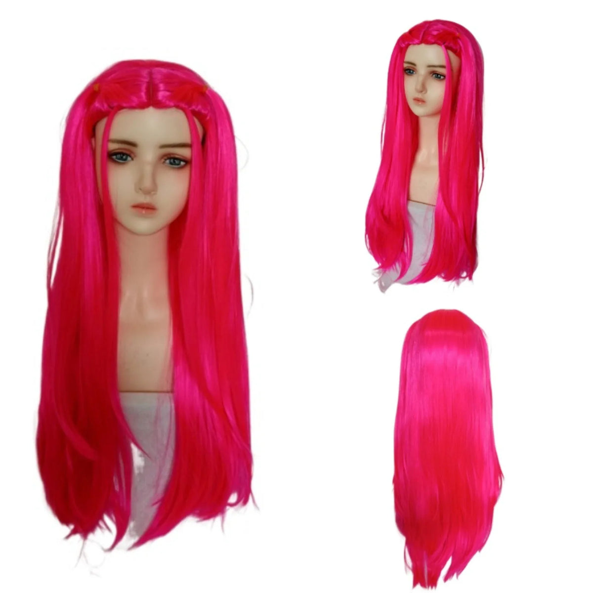 Purple Long Braided Wig - Side Ponytail Kids Girls Wig for Halloween, Anime Cosplay & Parties