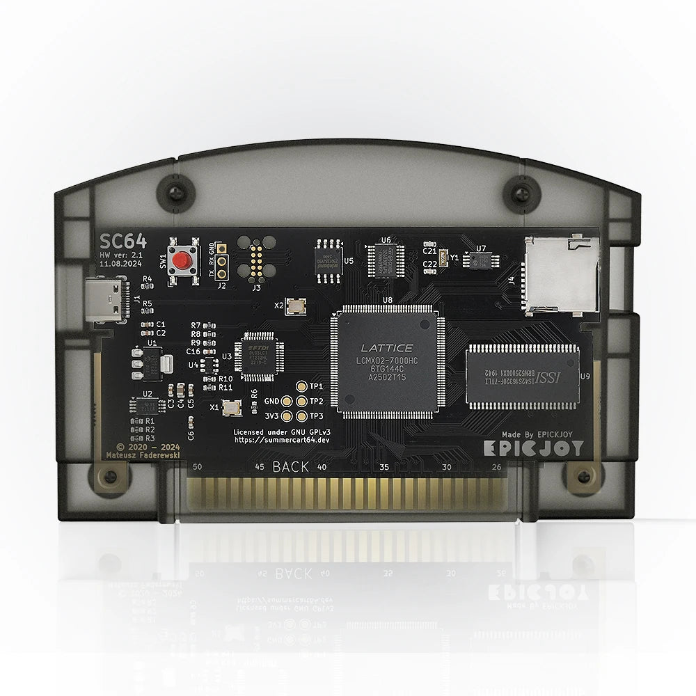 EPICJO SummerCart 64 Open Source N64 Game Card – 700+ Games & 64DD Compatibility, Includes Free 16GB SD Card for Nintendo 64