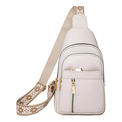 Fashionable Women’s Chest Bag – High-Quality PU Leather Waterproof Crossbody Messenger Bag for Travel & Cycling