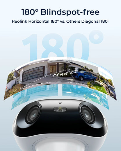 Reolink 4K Solar & Battery Powered Wireless Security Camera – 180° ColorX Night Vision, Outdoor WiFi Camera, AI Home Hub Compatible