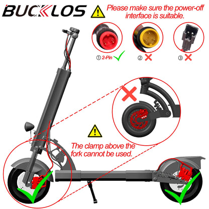 BUCKLOS HD-E735 E-Bike Hydraulic Brake – 4-Piston 1150mm/1950mm Power-Off Brake for MTB, Scooter & Bicycle Parts