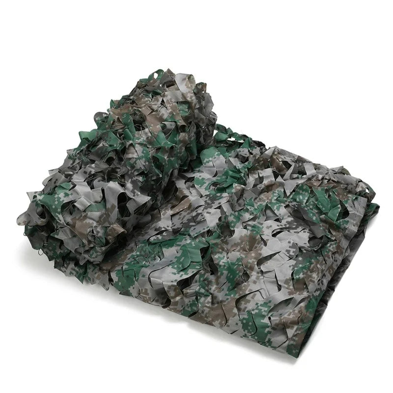 Camouflage Netting - Outdoor Hunting Shade Mesh for Car Tent Awning Camping & Forest Concealment
