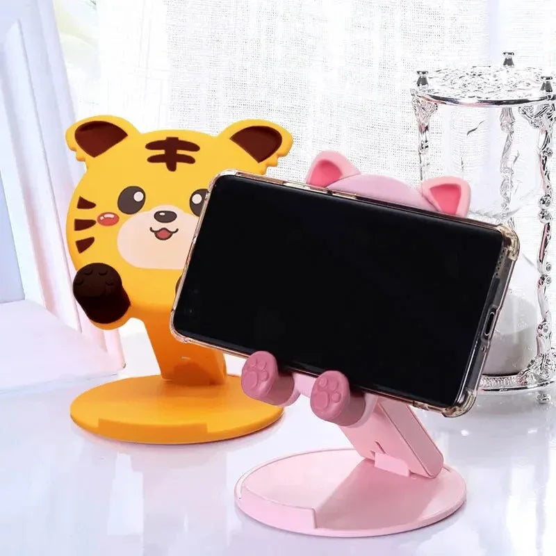 Cartoon Folding Phone Stand - Adjustable Desktop Holder for Mobile Devices