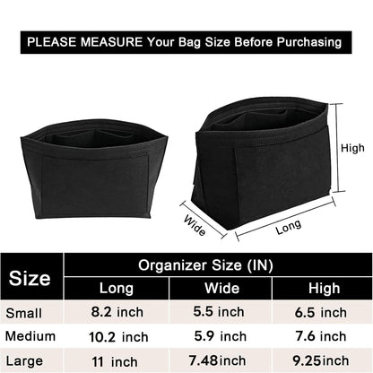 Longchamp Le Pliage S/ML Purse Organizer Insert — Custom Felt Liner with Multi-Compartment Bag Organizer