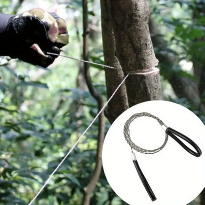 Portable Stainless Steel Wire Saw — Pocket Chain Saw with Finger Handle for Camping, Hiking & Survival