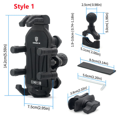Aluminum Motorcycle Handlebar Phone Holder – Anti-Vibration Navigation & Mirror Mount Stand