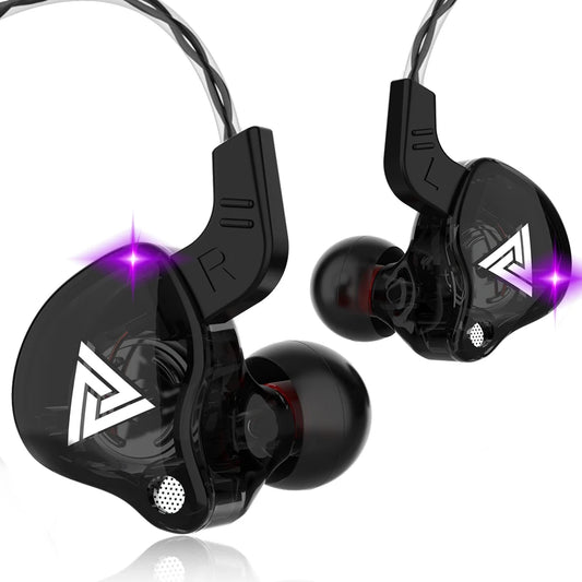 QKZ AK6 In-Ear Earphones - 6 Dynamic Drivers, Stereo Headphones with Mic, Sports HIFI Subwoofer Monitor Earbuds