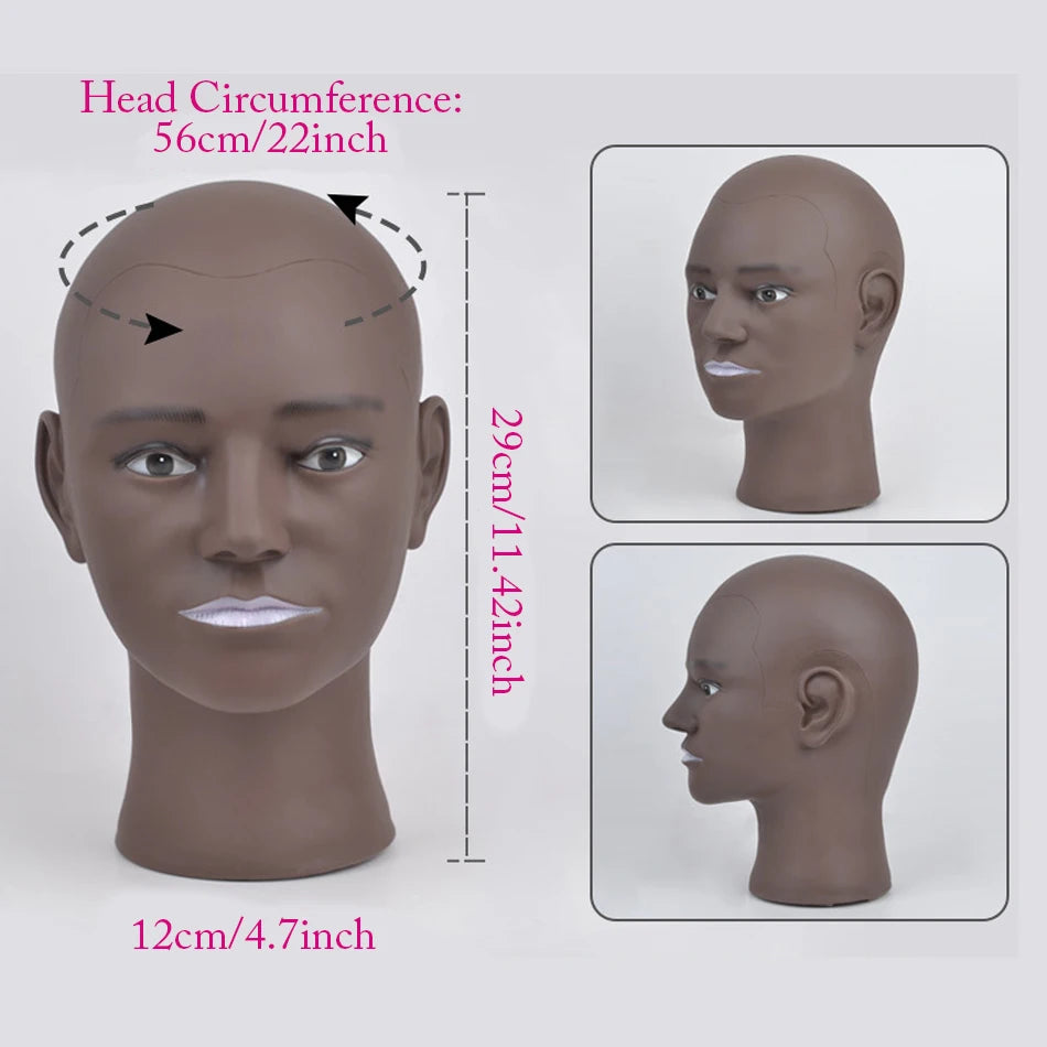 Mannequin Head Wig Stand — Adjustable Tripod Holder for Wig Making, Display, and Cosmetology Training